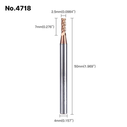 HUHAO 4mm 5mm 6mm 8mm HRC55 Milling Cutter 4 Flutes Flat End Mill CNC Maching Endmills Alloy Coating Carbide Steel CNC Tools