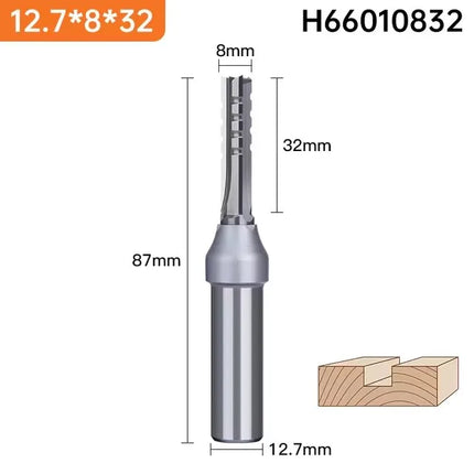 HUHAO 12.7mm Straight Milling Cutter TCT Trimming Slotting Wood CNC Router Bit MDF Engraving Carbide End Mill Woodworking Tool