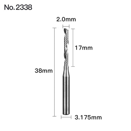 HUHAO 1PCS 3.175mm Shank Single Flute Spiral Milling Cutter Carbide End Mill CNC Router Bit Engraving Cut for Acrylic Wood MDF