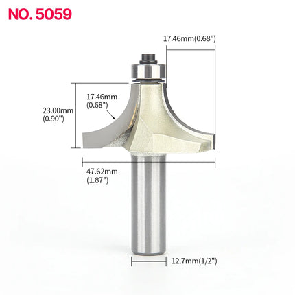 HUHAO 1/4 Shank Corner Round Over Router Bit With Bearing Carbide Steel Milling Cutter For Wood End Mill CNC Woodworking Tools