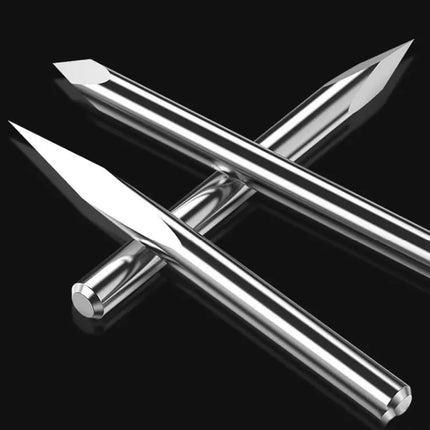 HUHAO 3.175mm Shank 3 Edge Pyramid Engraving Bit 20-90 Degrees Carbide Milling Cutter 0.1 0.2 0.3mm Wood End Mill CNC Router Bit