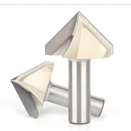 HUHAO 90 Degree V-type Woodworking Milling Cutter Carbide CNC Router Bit V Groove For Wood MDF Cutting Slotting Engraving Tools