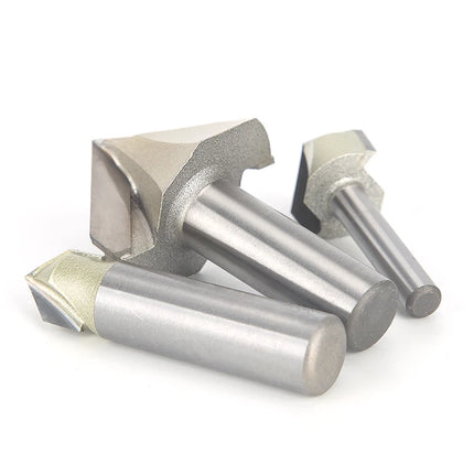 HUHAO 90 Degree V-type Woodworking Milling Cutter Carbide CNC Router Bit V Groove For Wood MDF Cutting Slotting Engraving Tools