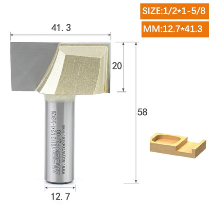 ARDEN Inch Woodworking Flat Bottom 2 Flutes Carbide Bottom Router Bit  Slotting Carving CNC Tool for Plywood MDF Solid wood