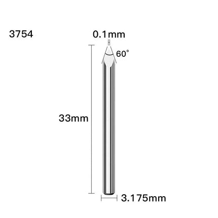HUHAO 3.175mm Shank 3 Edge Pyramid Engraving Bit 20-90 Degrees Carbide Milling Cutter 0.1 0.2 0.3mm Wood End Mill CNC Router Bit