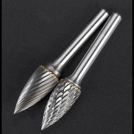HUHAO 3mm Shank Rotary Burr Carbide Steel Drill Bits for Metal Woodworking Accessory Electric Rotary Router Bit Grinding Tools