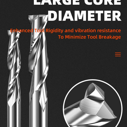 HUHAO 2PCS HRC65 Milling Cutter 2 Flute Straight Shank CNC Router Bit 4 6 8 20mm CNC Tools End Mill for Aluminum Stainless Metal