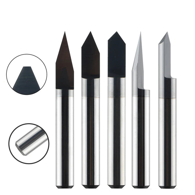1pc Flat bottom Carbide PCB Engraving Bit 6 0.3mm 0.2mm,0.1mm Router Tool for brass steel stainless steel German rod