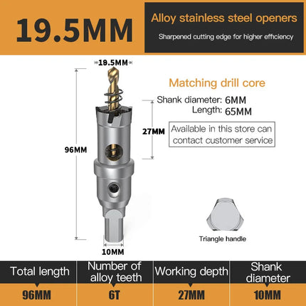 HUHAO 5A TCT Hole Saw Carbide Drill Bit For Metal Alloy Iron Stainless Steel Drilling 12mm-40mm Set Hole Saw Cutter Drilling