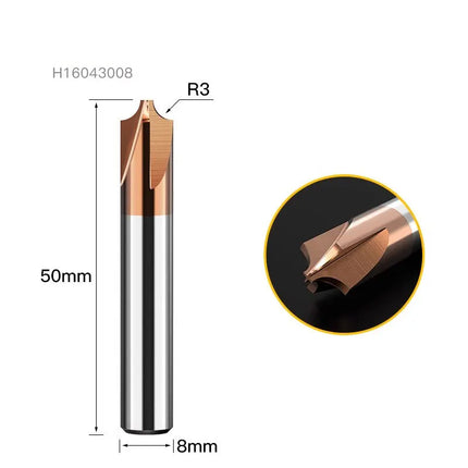 HUHAO HRC55 Radius Corner Rounding Milling Cutter Chamfering Outside Radii Router Bits Carbide Steel Solid End Mill CNC Tools