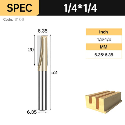HUHAO Cleaning Bottom Engraving Bit for Wood 1/2 1/4 Shank Straight Router Bit Carbide Milling Cutter Woodworking Bit CNC Tools