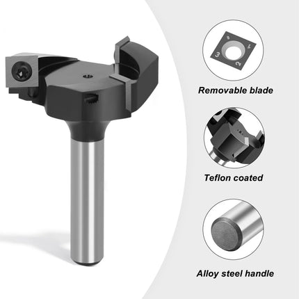 Insert Type Surfacing Router Bit  Spoil board Removable Face Milling Cutter Planer Slotting Bit for Wood Tool Replaceable Blade