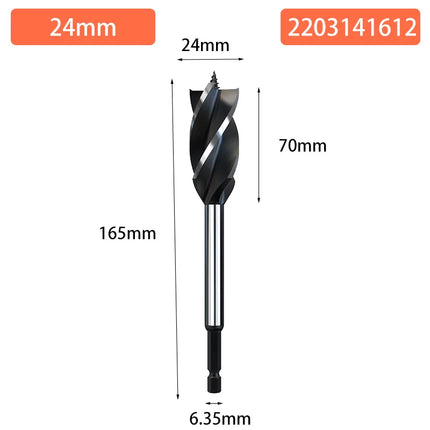 HUHAO 10mm-35mm Twist Drill Bit Set 6.35mm Shank Wood Fast Cut Auger Drill Bits Long Four Slot Carbide Woodworking Slotting Tool