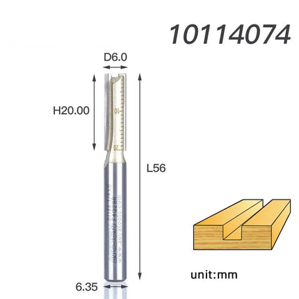 Arden Double Flute Straight Router Bit Wood Milling Cutter 6.35mm 12.7mm Shank Woodworking Tool CNC Flush Trim Arden Router Bits