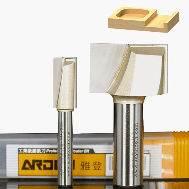 ARDEN Inch Woodworking Flat Bottom 2 Flutes Carbide Bottom Router Bit  Slotting Carving CNC Tool for Plywood MDF Solid wood