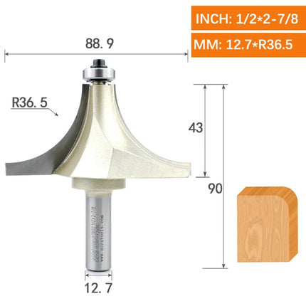 ARDEN Round Corner Chamfering Milling Cutter Carbide Round Over Router Bit Radius Edge Woodworking Trimming CNC Tool Wood MDF