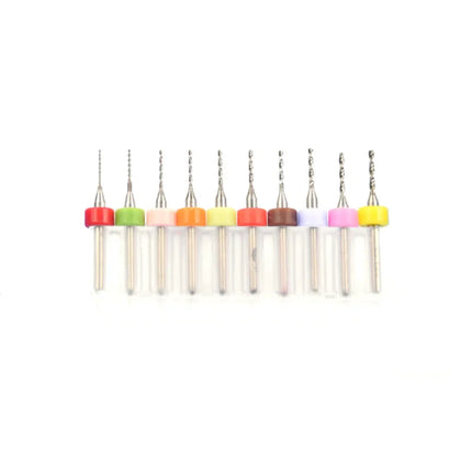10pcs Carbide PCB micro drill bits 0.1-3.0mm, 3.175mm (1/8) shank for PCB drill bit kit for printed circuit board drilling