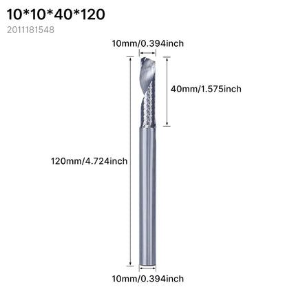 HUHAO 8mm 10mm Shank Milling Cutter Carbide End Mills for Aluminium Metal Single Flute DLC Coated Router Bits Cutting CNC Tools