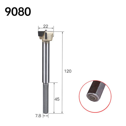 Hole Saw Cutter for Wood Forstner Drill Bit Hex 1/4in Shank Hinge Boring Bit Hole Saw Cutter Carbide Steel for Wood Woodworking Tools