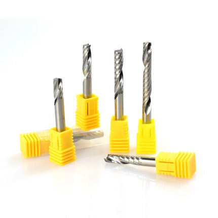 Single Flute End Mill Spiral Router Bits for Cut PVC/Wood/Plastic 1 Flute CNC Milling Cutter