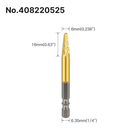 HUHAO Rotary Burrs Rotary File Drill Bit Hexagon Shank Titanium Coating Carbide Steel Electric Screw Alloy CNC Milling Cutter