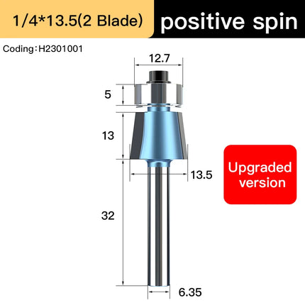 HUHAO 1/4" Shank Chamfer Router Bit Bevel Edge Forming Router Bit with Bearing Woodworking Carbide Steel Cutter Wood CNC Tool