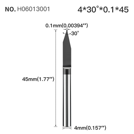 HUHAO 4mm Shank Bottom Carbide Engraving Router Bits for Metal Wood Stainless Steel Titanium Coating Milling Cutter PCB CNC Tool