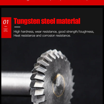 HUHAO Y Type Carbide Rotary File for Steel Grinding Head Milling Cutter Y Type 90 degree Disc 6mm Shank Single Groove Engraving Tool Burr