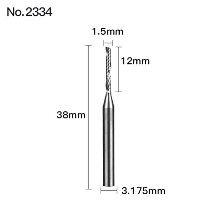 HUHAO 1PCS 3.175mm Shank Single Flute Spiral Milling Cutter Carbide End Mill CNC Router Bit Engraving Cut for Acrylic Wood MDF