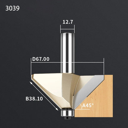 HUHAO Professional 45-Degree Chamfer Woodworking Milling Cutter Wood Edge Trimming Bevel Cutter Router Bit with Bearing Guide⭐⭐⭐⭐⭐