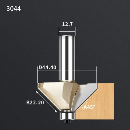HUHAO Professional 45-Degree Chamfer Woodworking Milling Cutter Wood Edge Trimming Bevel Cutter Router Bit with Bearing Guide⭐⭐⭐⭐⭐
