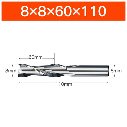 HUHAO HRC65 Milling Cutter HSS M2 End Mill Carbide 2 Flutes Spiral Router Bit CNC Tools for Aluminum Stainless Metal