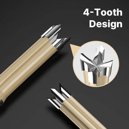 Mortise Chisel Cutter Door Lock Hole Saw Grooving Tool for Precision Joinery 4 Flute Woodworking Router Bit