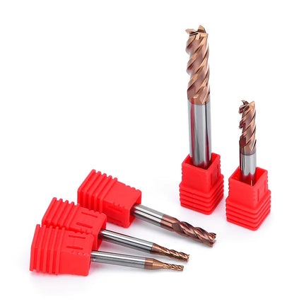HUHAO 4mm 5mm 6mm 8mm HRC55 Milling Cutter 4 Flutes Flat End Mill CNC Maching Endmills Alloy Coating Carbide Steel CNC Tools
