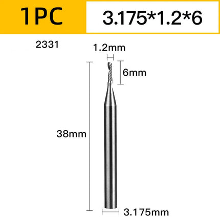 HUHAO 30pcs 3.175mm Right Spiral Milling Cutter ‌Up Cut One Flute Router Bit CNC End Mill Milling Cutter CNC Engraving Bit
