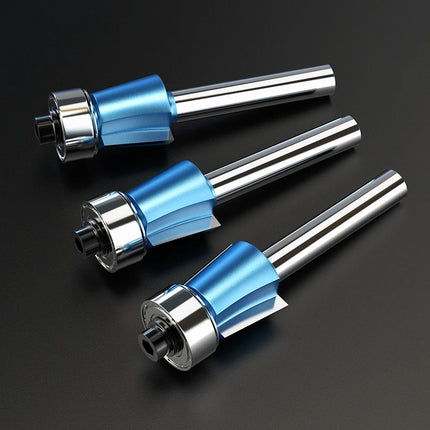 HUHAO 1/4" Shank Chamfer Router Bit Bevel Edge Forming Router Bit with Bearing Woodworking Carbide Steel Cutter Wood CNC Tool