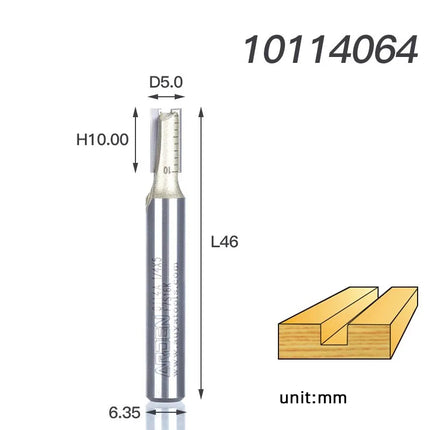 Arden Double Flute Straight Router Bit Wood Milling Cutter 6.35mm 12.7mm Shank Woodworking Tool CNC Flush Trim Arden Router Bits