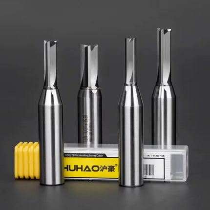 HUHAO 12.7mm Shank Milling Cutter Woodwroking Tool CNC End Mill TCT Carbide Steel Trimming Router Bit For MDF Plywood Chipboard